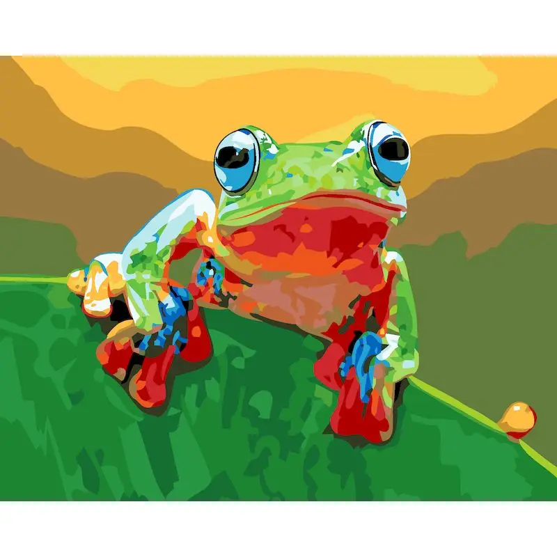 

GATYZTORY Frame Color Frog Animals DIY Painting By Numbers Modern Home Wall Art Picture Unique Gift For Home Decoration 40x50cm