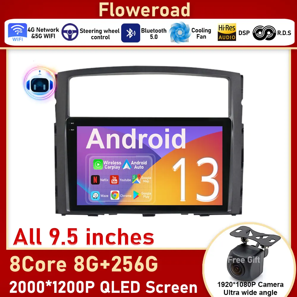 

2K Carplay Screen For Mitsubishi Pajero 4 V80 V90 2006 - 2014 Car Radio Multimedia Video Player Navigation GPS No 2din 2 din
