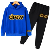 new drew brand design logo popular teams clothes cartoon hoodi childrens clothing boys hoodie pants 2pcs sets girls kids child