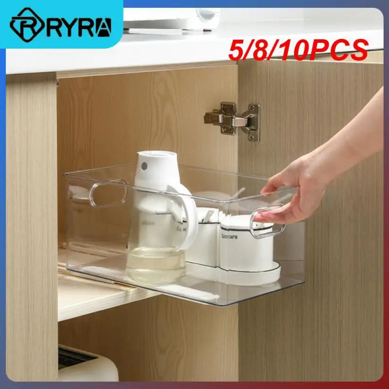 

5/8/10PCS /set Retractable Pullout Organizers For Kitchen Bedroom Drawer Basket Pull Rail White Slides