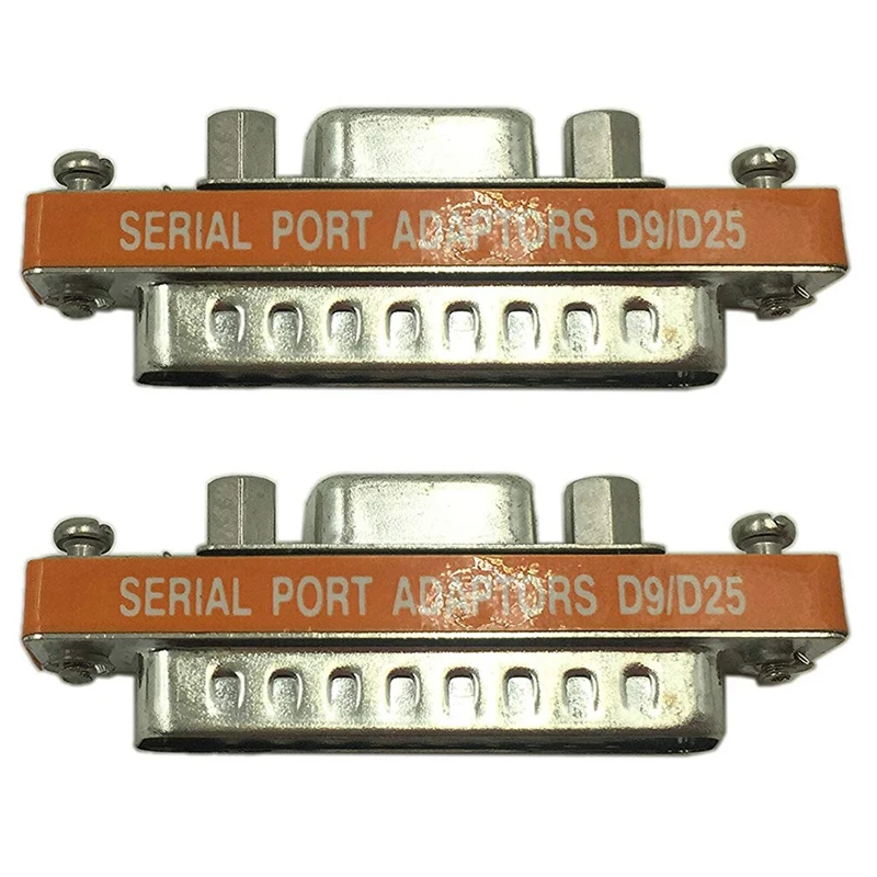 

2X DB9 Female to DB25 Male Mini Serial Port Cable Adapter Gender Changer