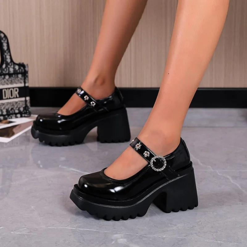 

Women Shoes 2022 New Girl Lolita Shoes JK Uniform Shoes PU Leather Heart Ankle with Maryzhen Shoes Cute Sexy Retro British Style