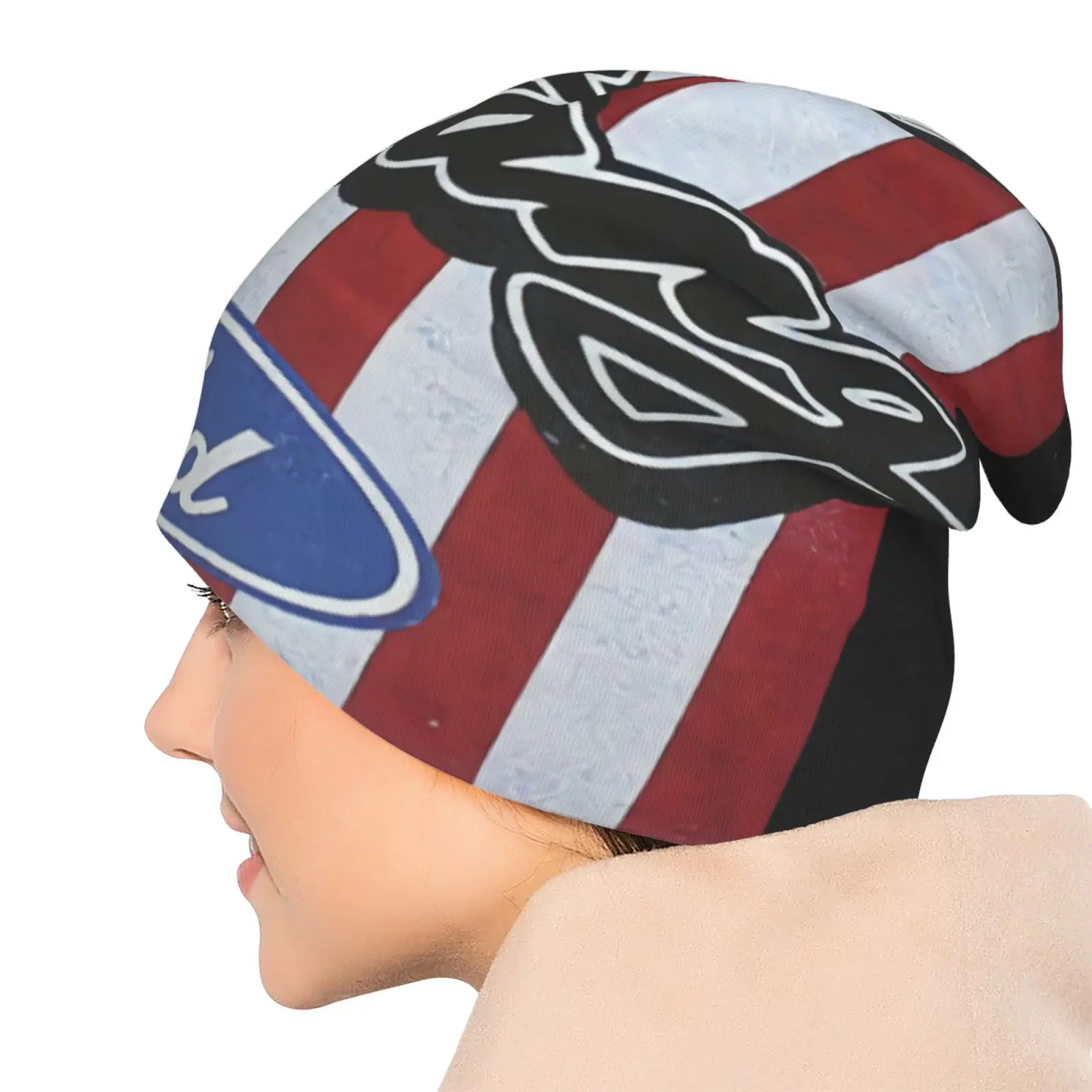 Вязаная шапка с американским флагом Ford Mustang логотипом на заказ женская мужская в