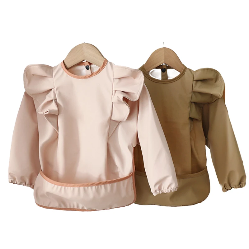 

Children's Waterproof Long-sleeve Overclothes Angel Wings Adorable Eating Clothing Baby Boys Girls Ajustable Reverse Dressing