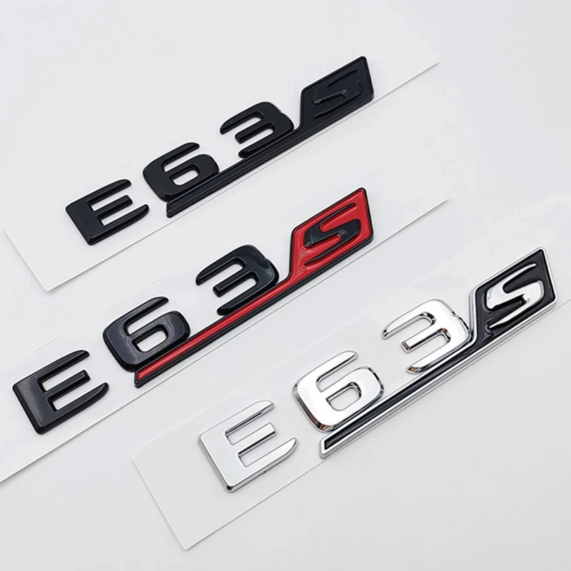 

3D ABS Black Chrome Car Rear Trunk Badge Decal E63S Emblem Logo Sticker For E63S AMG W212 W213 W204 W205 W176 GLC W177 Letters