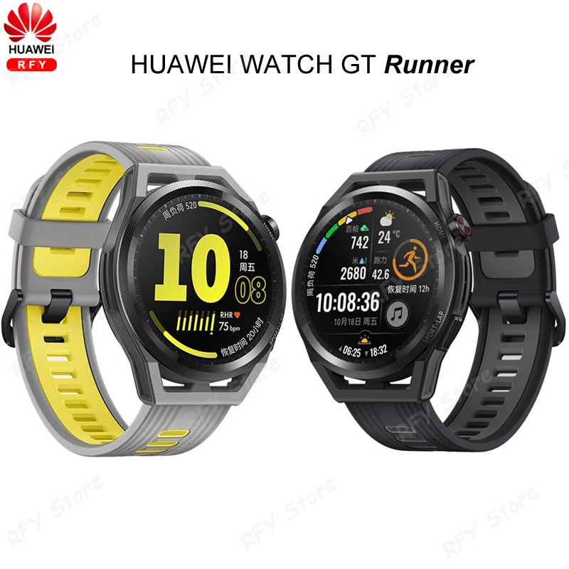 

Часы HUAWEI WATCH GT Runner с ии для бега и дрессировки на весь день, время работы от батареи, точный мониторинг сердечного ритма, звонки, часы GT Ruuner