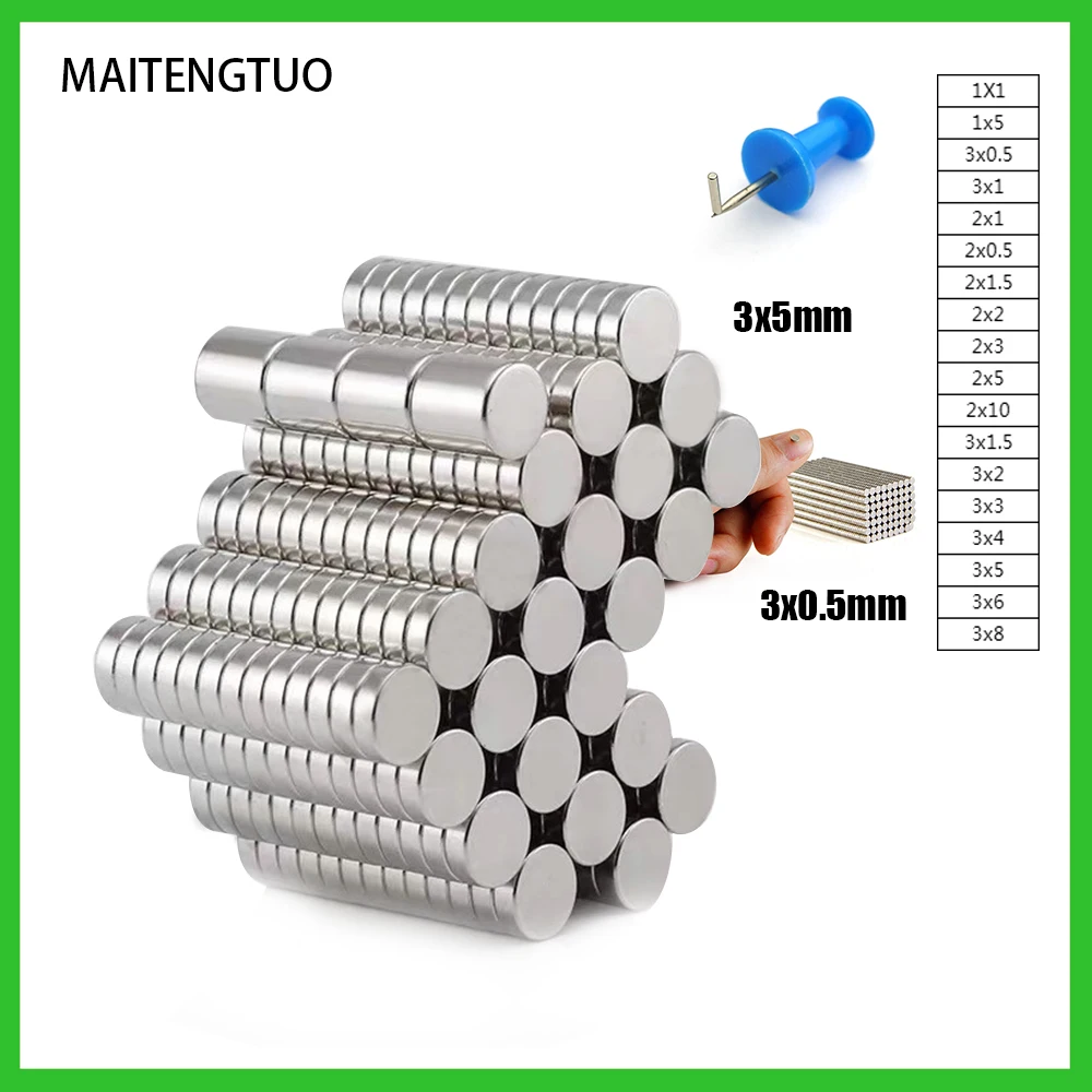 

500/1000PCS 1x1mm 2x0.5mm 3x0.5mm 3x1.5mm Mini Small Circular Magnets N35 Neodymium Magnet strong Permanent NdFeB Magnets disc