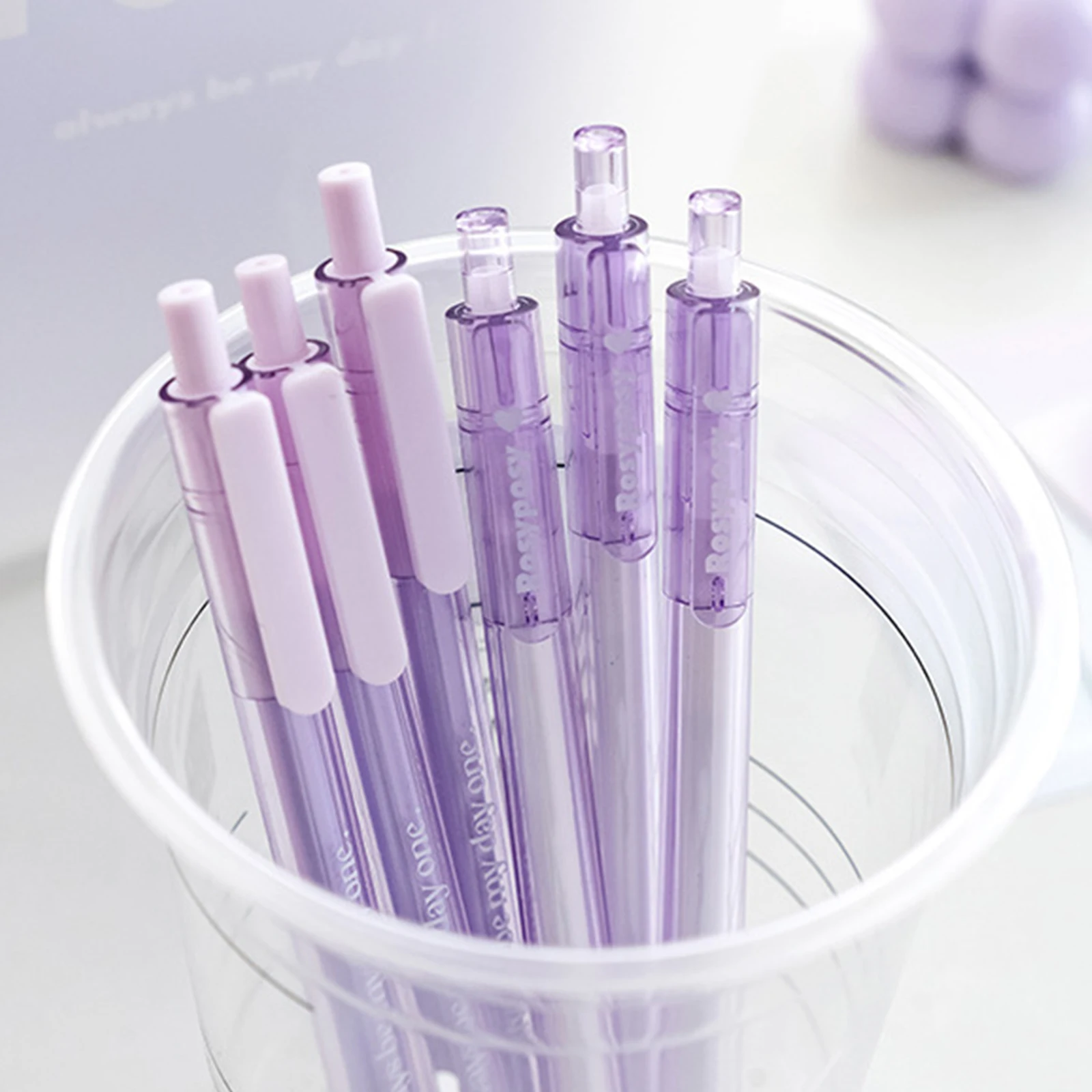 

5pcs\Set Blush Design Gel Pens Gradient Color Black Ink for Writing Unique kawaii Gift pens for students Office School Supplies