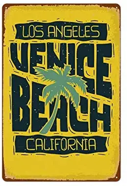 

Tin Sign Los Angeles Venice Beach California Metal Plaque Poster Home Living Room Beach Wall Decoration Retro Metal Plate