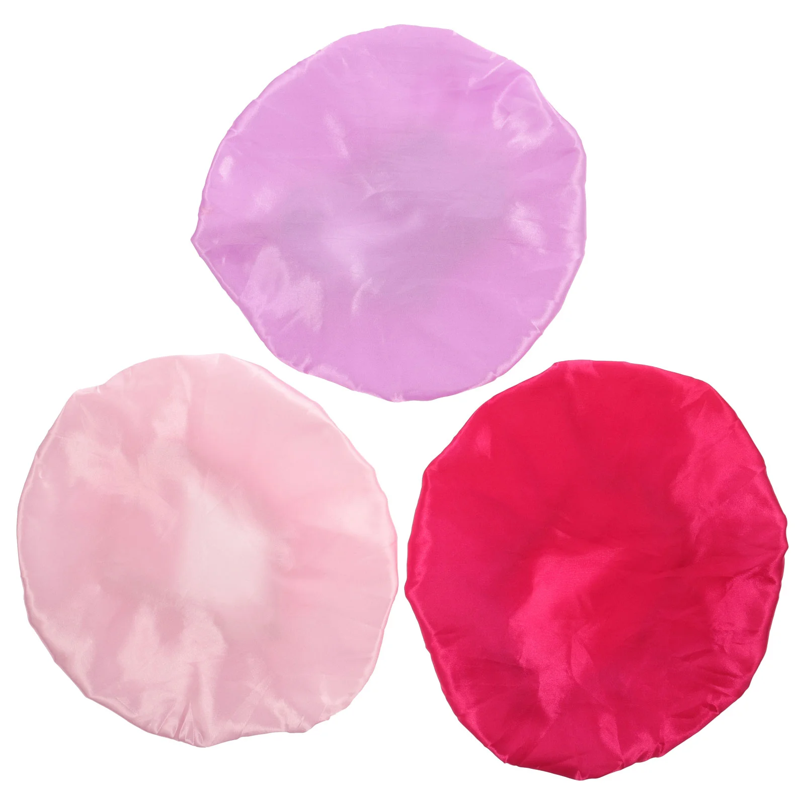 

3 Pcs Kids Wide Brim Night Sleeping Hat Shower Caps Headband Girl Child Silk Bonnet