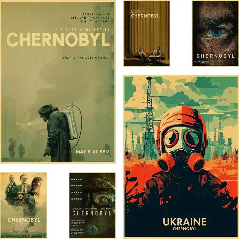 

Popular Movies Chernobyl Vintage Kraft Paper Poster Family Life Bedroom Art Deco Bar Café Pictures Frameless Murals