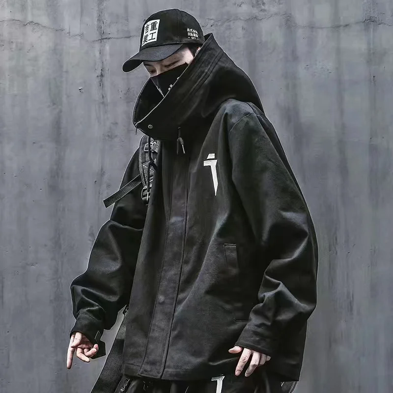 

Пальто Techwear, толстовка, уличная одежда, толстовка, плащ оверсайз, одежда, готические мужские топы в стиле хип-хоп, длинная верхняя одежда в ст...