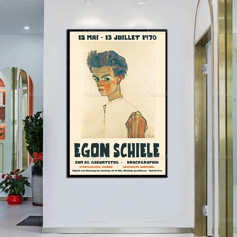 

Egon Schiele Exhibition Poster 1970 Museum Poster Prints Hd Wall Art Canvas Modular Pictures Home Decor Painting For Living Room