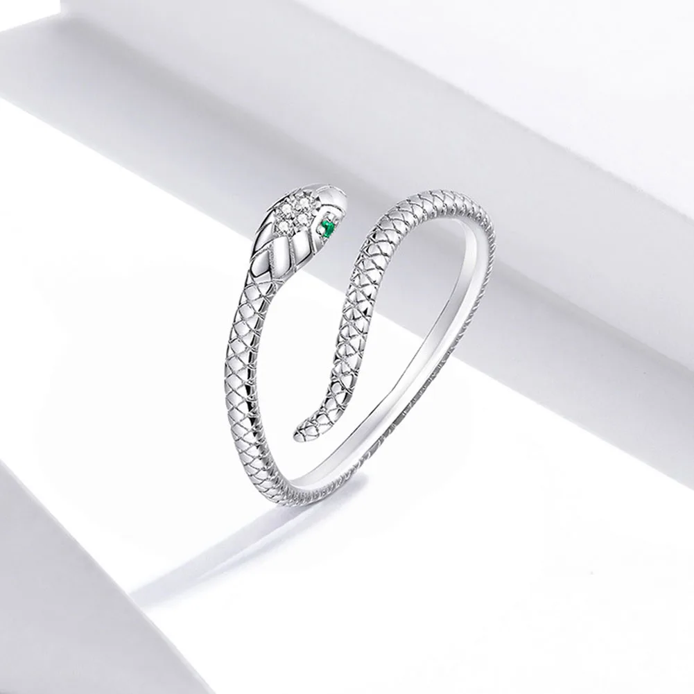 

Adjustable Vintage Silver Color Punk Snake Rings For Men Women Biker Rock Opening Ring Gothic Cool Valentine's Day Jewelry Gift
