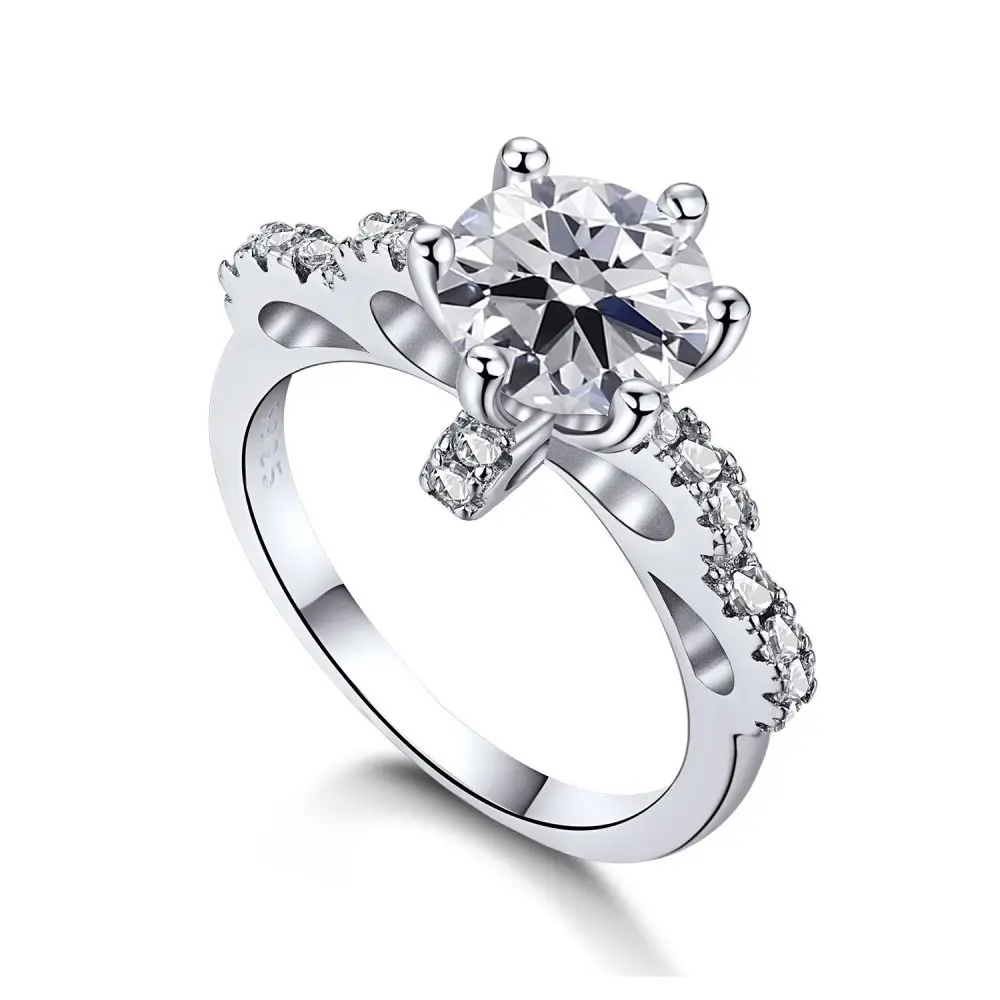 

Кольцо из серебра пробы, Женское кольцо с бриллиантами