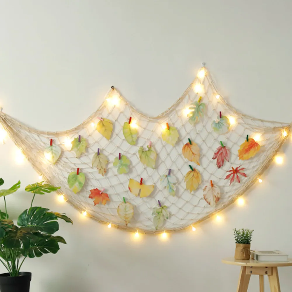 

Fish Net Decor Mediterranean Theme Party, Living Room, Bedroom Wall Hanging Decoration
