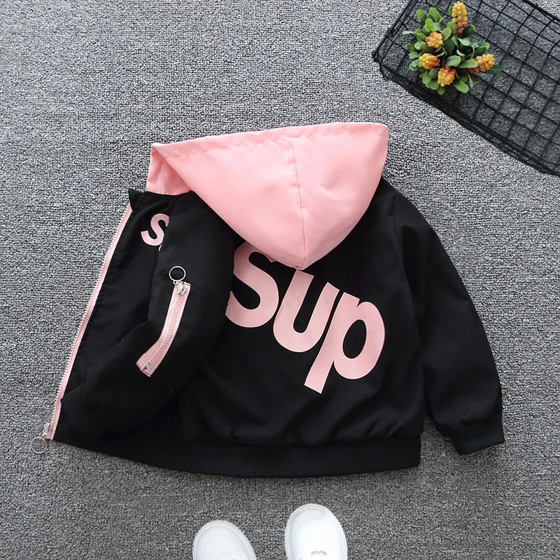 

Children Spring Autumn Colorblock Jackets Coat Clothing Kids Toddler Hooded Cute Windbreaker Kids Baby Boys Girls Outerwear