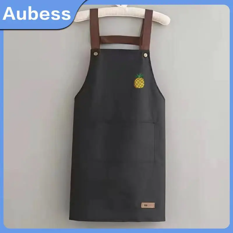 

Household Cooking Baking Mens And Womens Adult Apron Household Kitchen Apron Printed Waterproof And Oil-proof Sleeveless Apron