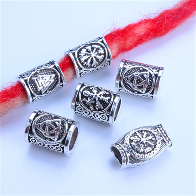 

5Pcs/Pack Viking Beard Beads Alloy Antique Norse Dreadlock Beads for Beard Hair DIY Bracelet Necklace Beading Supplies