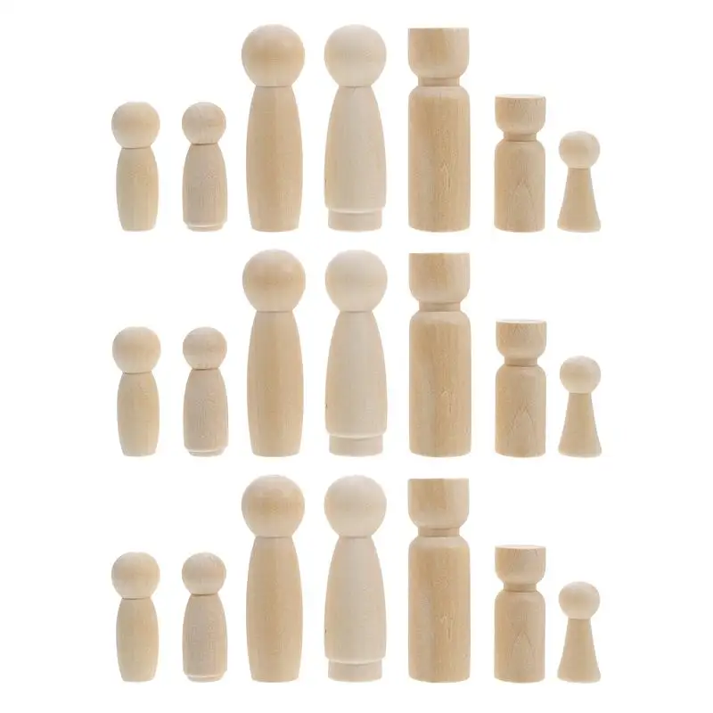 Необработанные деревянные колышки для кукол неокрашенные самодельные поделки