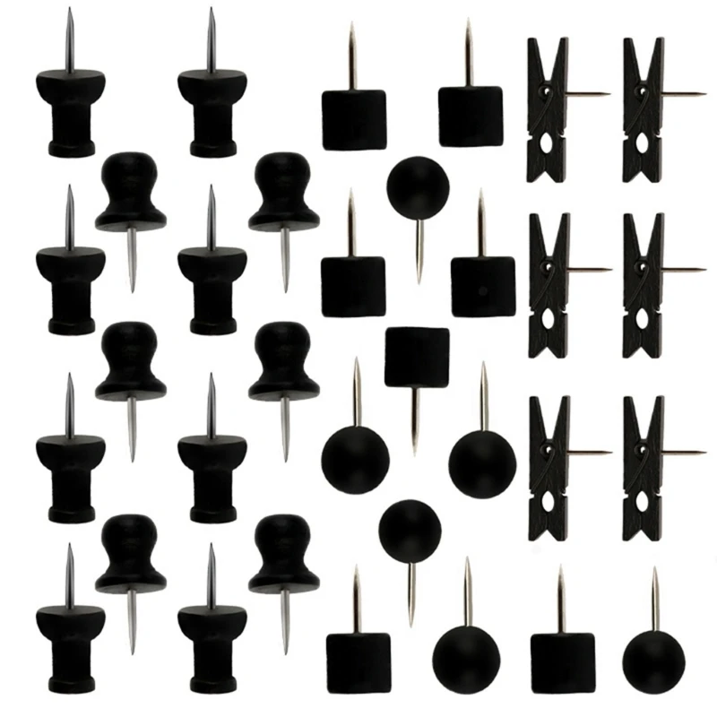 

230 Pieces Push Pins Wooden Thumb Tacks Decorative Push Pins for Cork Board Wood Pins Tacks Wall Tacks with Box for Map D5QC