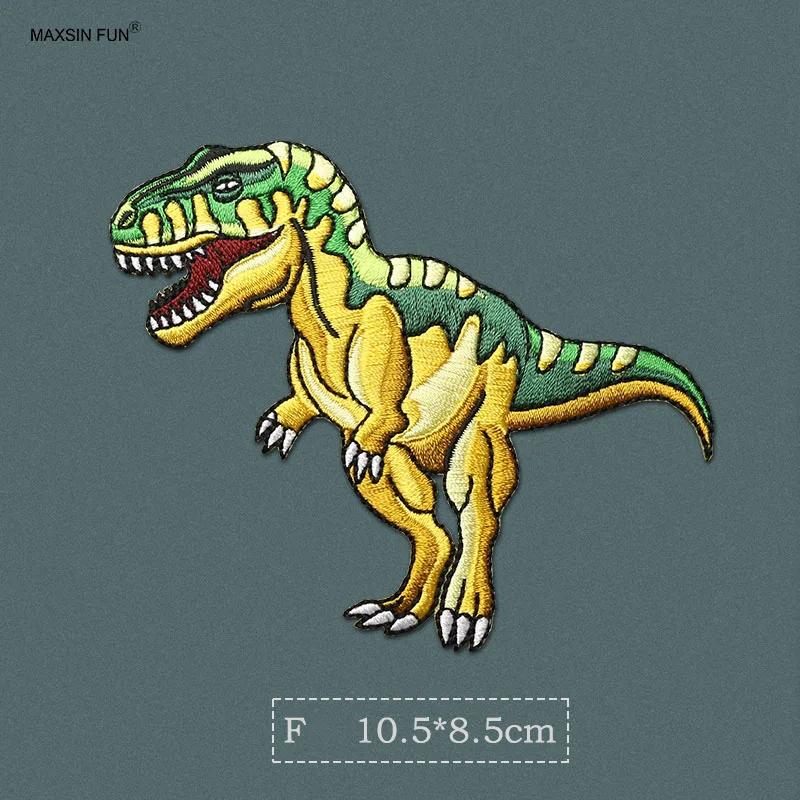 Нашивка с вышивкой динозавров для одежды украшение сделай сам заполнение