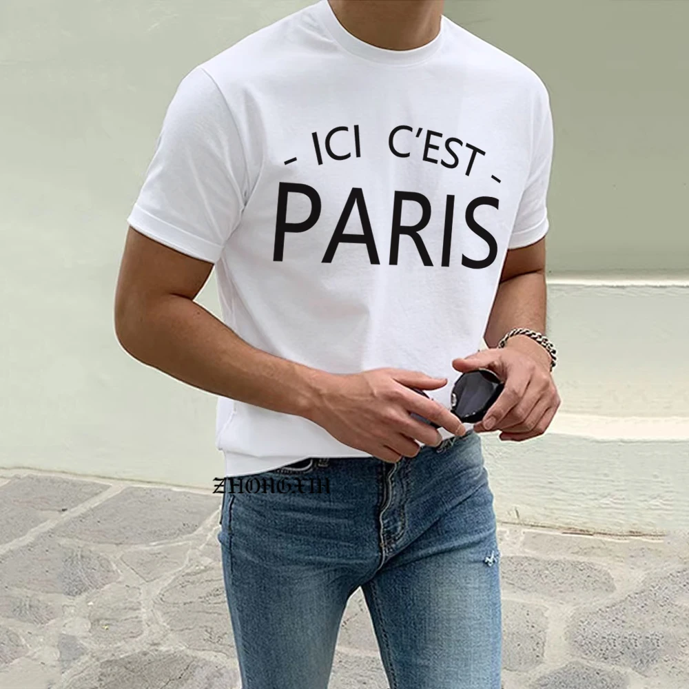 

Welcome To Paris Leo Lionel Messi Same Style T Shirt Ici C'est Paris Print Top Man Summer Casual Polyester Tee Messi Fans Tshirt