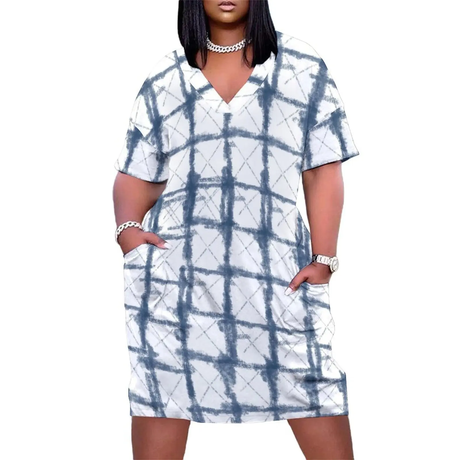 Женское платье Tie Dye квадратного кроя