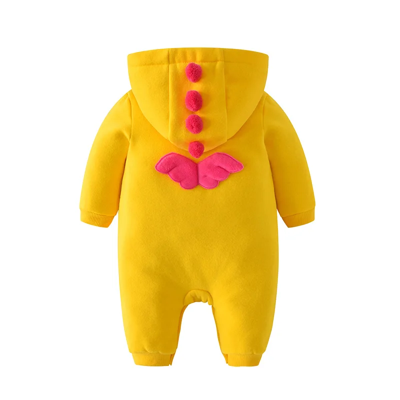 Infant and toddler clothing 2022 autumn and winter new baby outside wear hooded romper princess butterfly baby one-piece romper