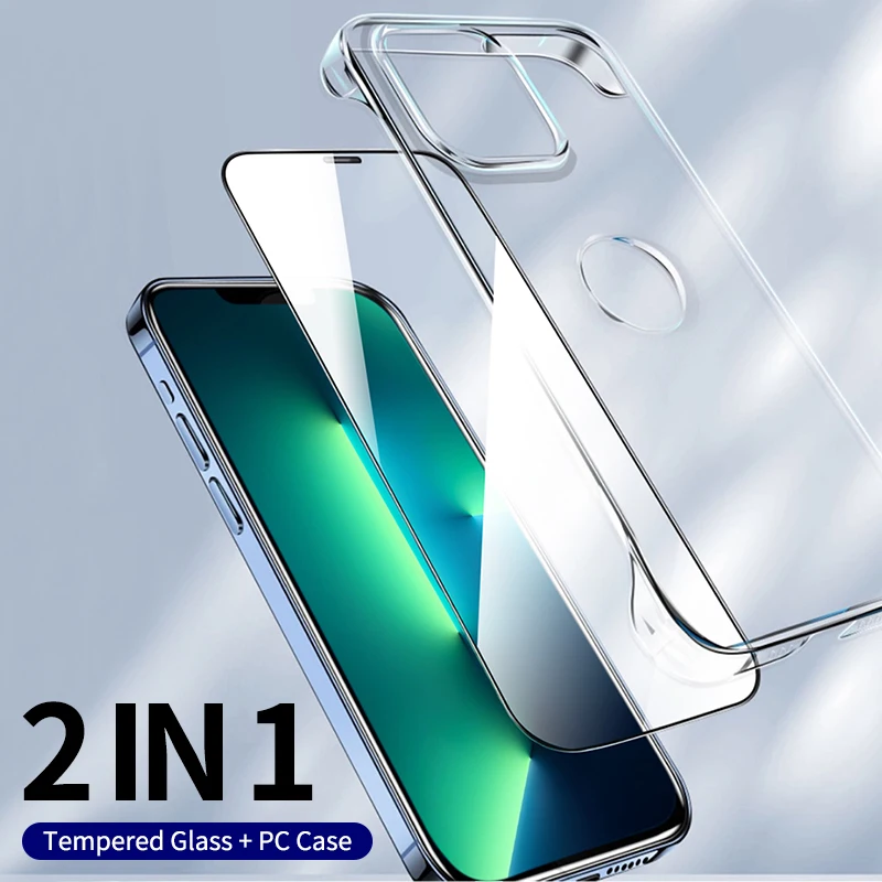 

2в1 акриловый роскошный противоударный чехол для iPhone 11 12 13 14 Pro Max защита экрана на iPhone 11 12 13 14 Plus закаленное стекло