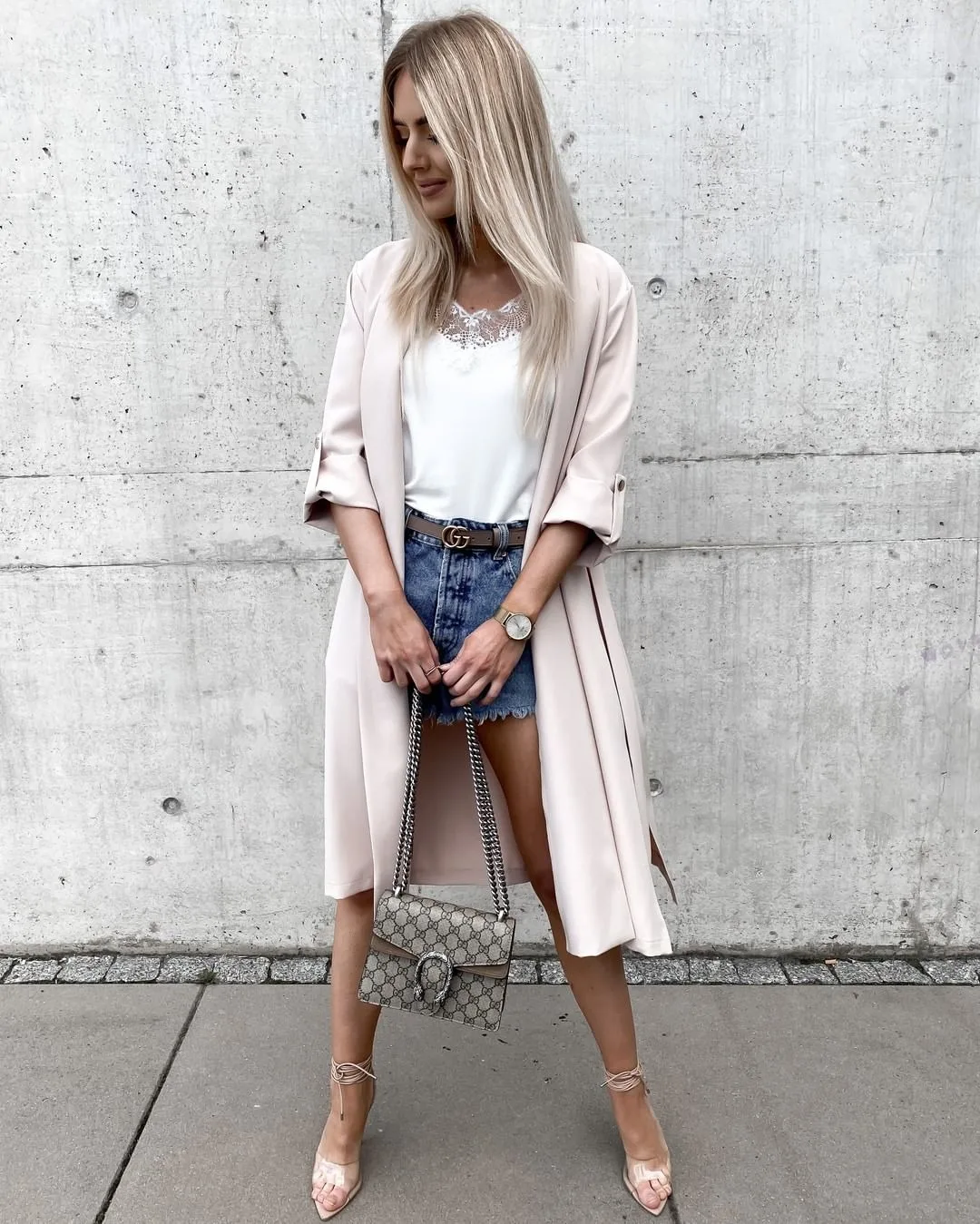 

2023 Autumn/Winter Autumn/Winter Split Mid length New Trench Women