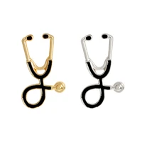 cartoon brooch creative doctor stethoscope brooch brooch european and american jewelry lapel pins