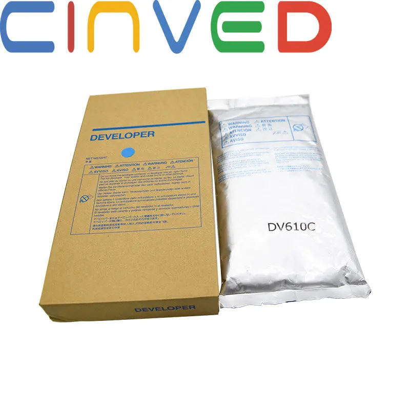

1 компл. Разработчика DV610 для Konica Minolta Bizhub C5501 C6501 C6500 C6000 C7000 1100 г/пакет CMYK железная пудра