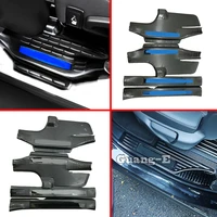 for toyota highlander 2018 2019 2020 car sticker stainless steel pedal door sill scuff plate cover inner built threshold 6pcs