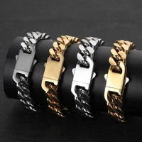 hip hop curb cuban link chain necklaces for men women 316l stainless steel fine polishing fashion jewelry waterproof