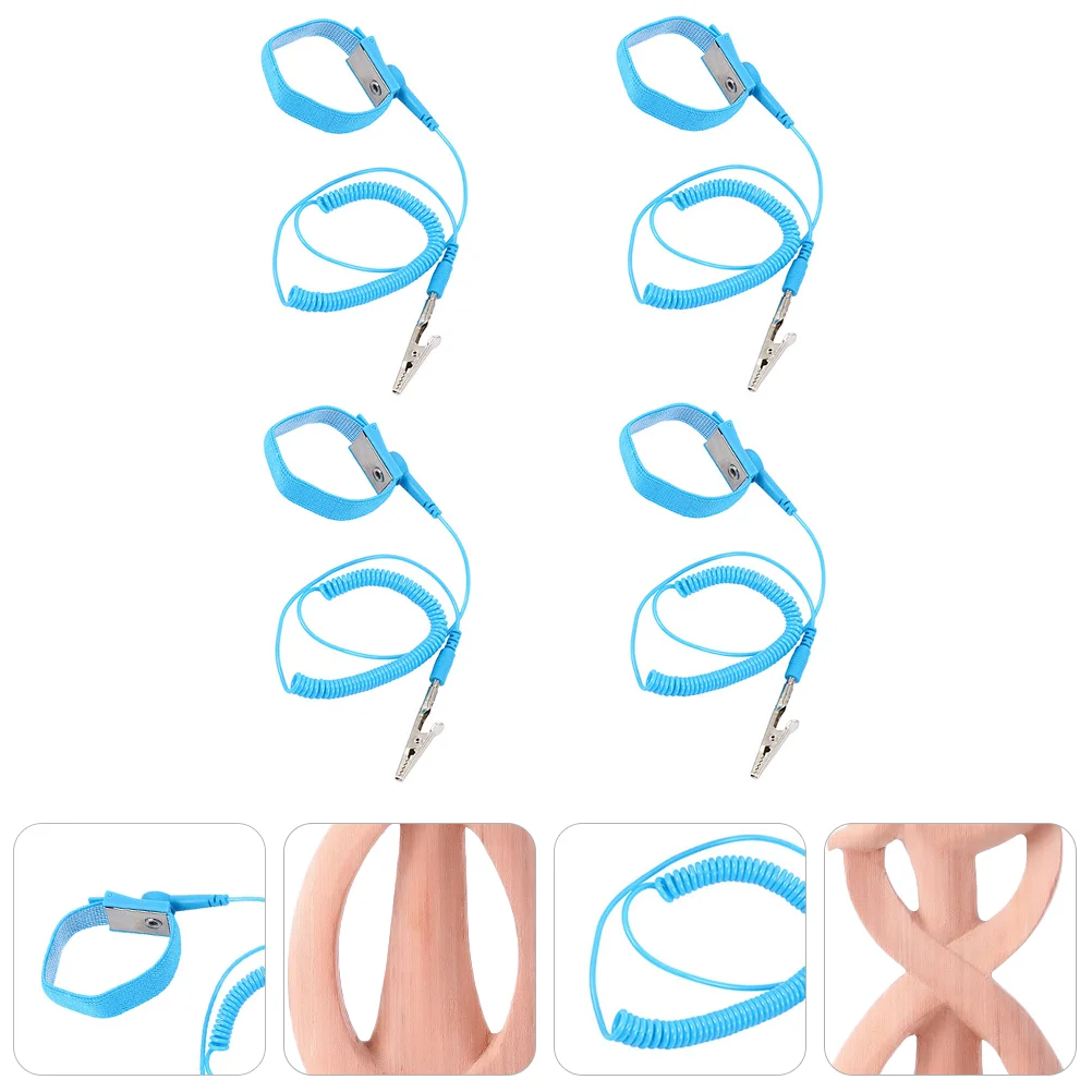 

4 Pcs Anti-static Wrist Strap Band Adjustable Ground Bracelet Grounding Nylon Silk