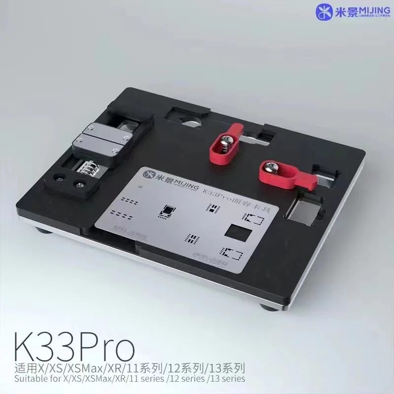 

MIJING K33 PRO Face IC Maintenance Fixture Dot Matrix Tin Chip IC Clamp FOR IPHONE X XS XSMax XR 11 12 13 PRO PROMAX