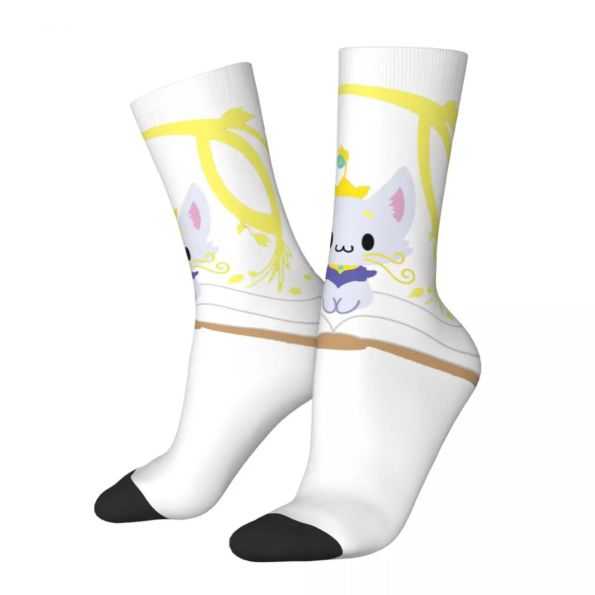 

Funny Happy Men's Socks Yuumi Tri-blend Retro Harajuku League of Legends LOL Game Hip Hop Novelty Seamless Crew