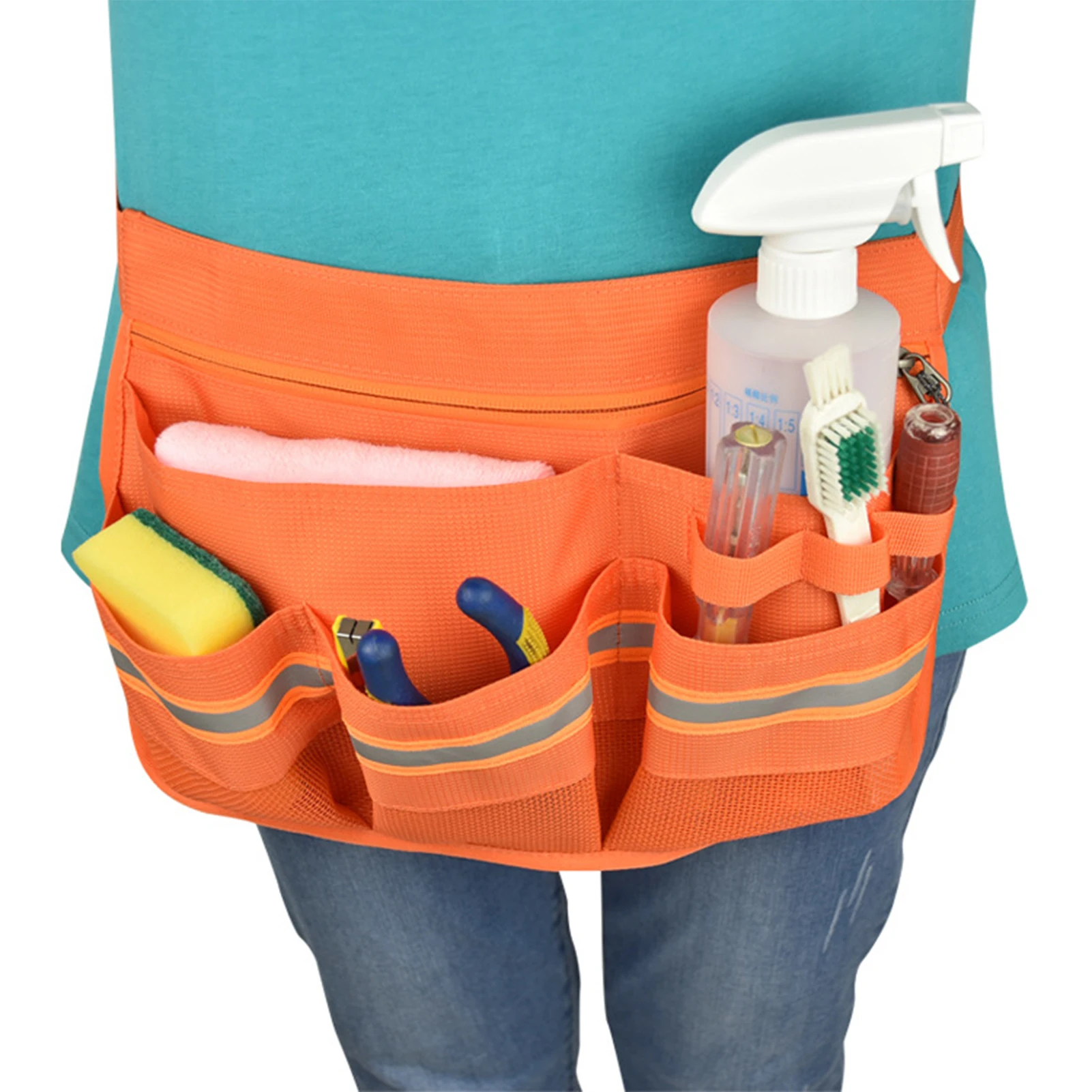 

KTV Dining Cleaning Tool Storage Bag Hotel Restaurant Cleaner Waiter Waist Belt Tool Bag with Pockets