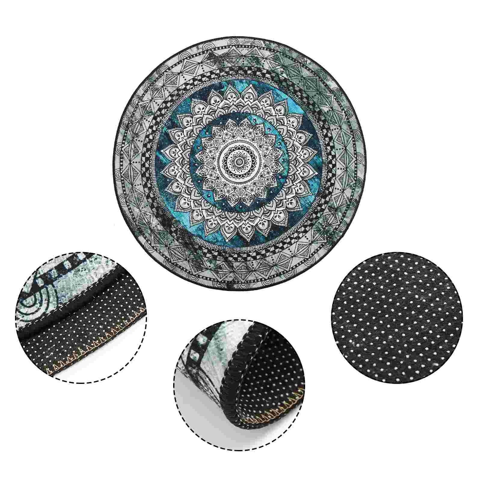 

Rug Mat Carpet Floor Round Area Mandala Kitchen Entrance Decorative Door Mats Rugs Accent Bohemian Room Medallion Bathroom Style