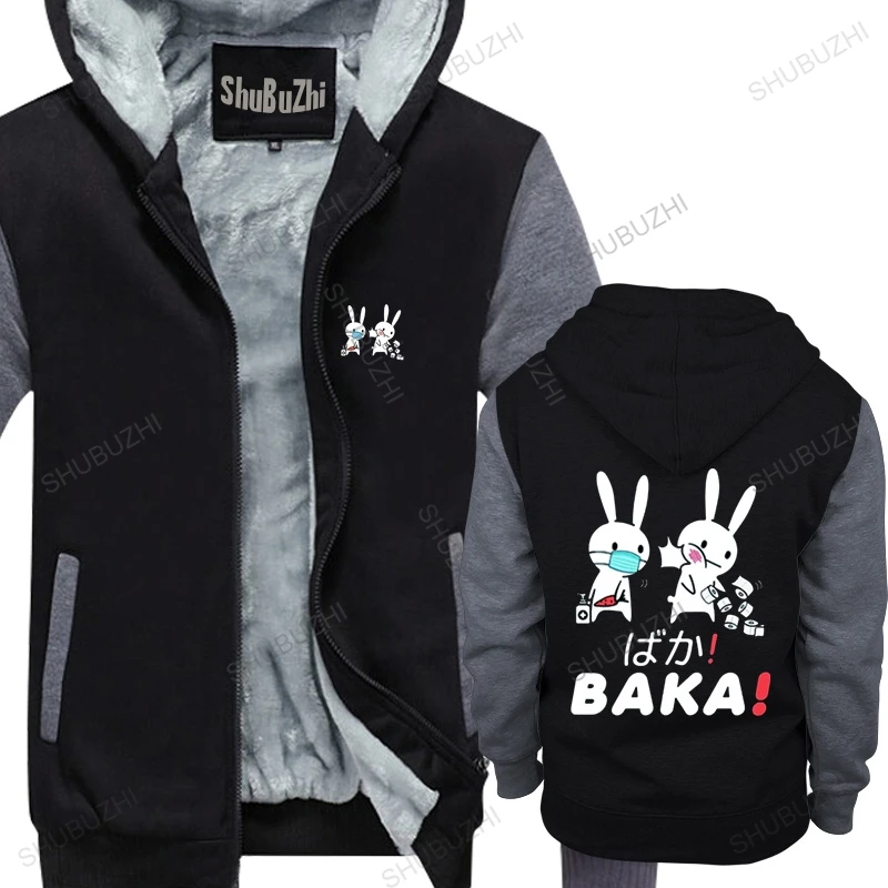 Толстовка Baka Japanese Language с милым кроликом забавное карантированное теплое пальто