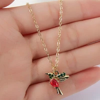 new crystal animal hummingbird necklace ladies fashion jewelry gold hummingbird pendant necklace