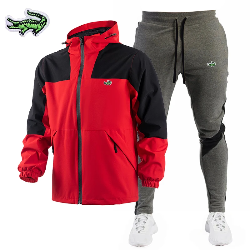 2023 New Autumn Spring Men's Jacket Suit Casual Suit Splicing Trousers Bomber Stand Collar Jacket High Quality Jacket Suits