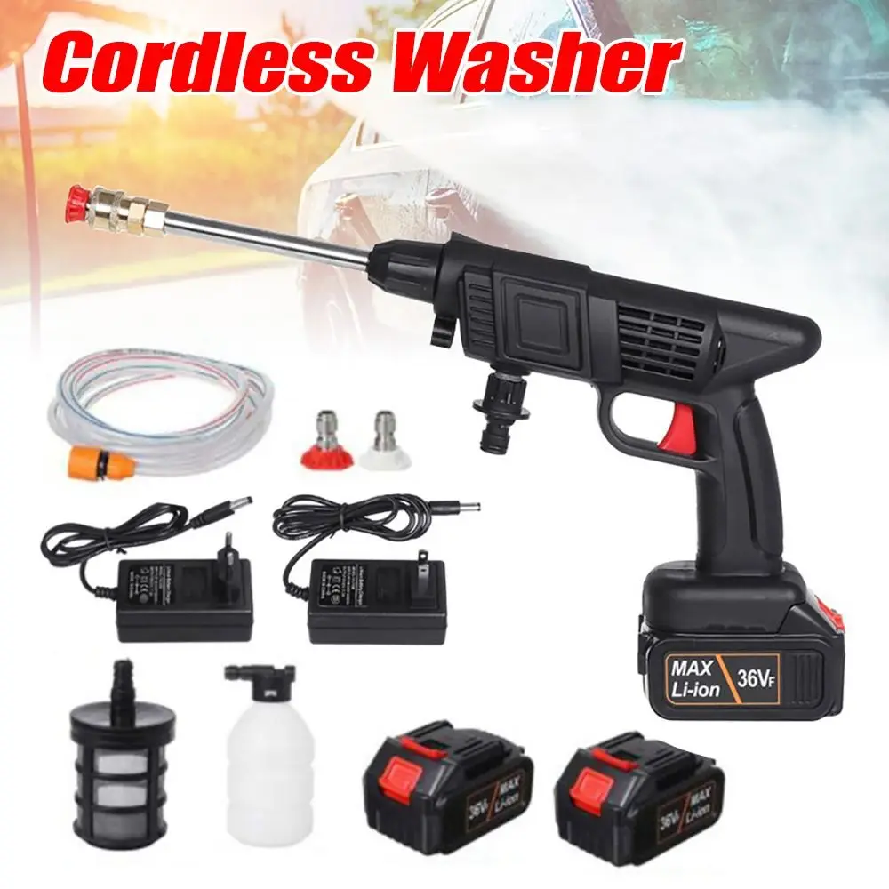 Electric 50PSI 1500mAh Handheld High Pressure Car Cleaner 2 Battery 24V Water Torch Cordless Washer