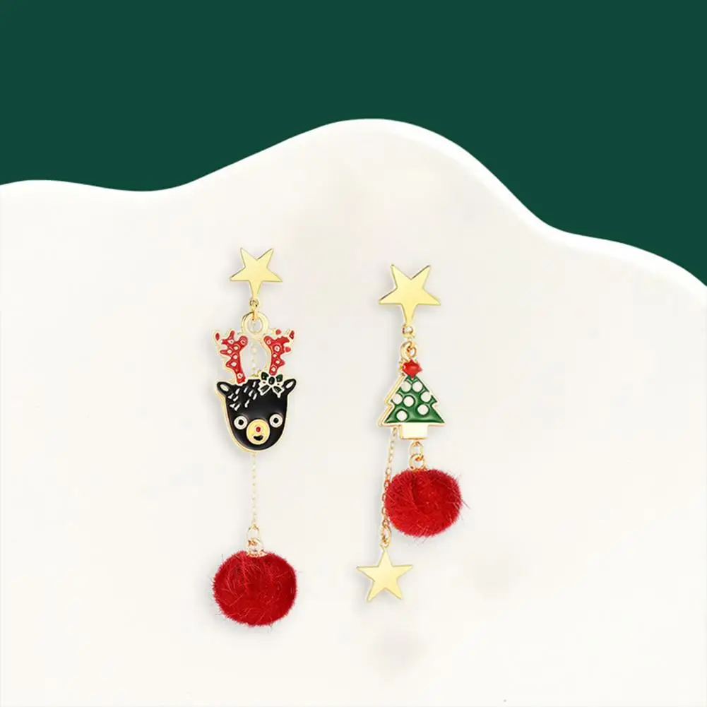 

Women Earrings Multi-piece Nickel Free Girls Christmas Tree Snowflake Earrings Hypoallergenic Pendant Earrings Party Jewelry