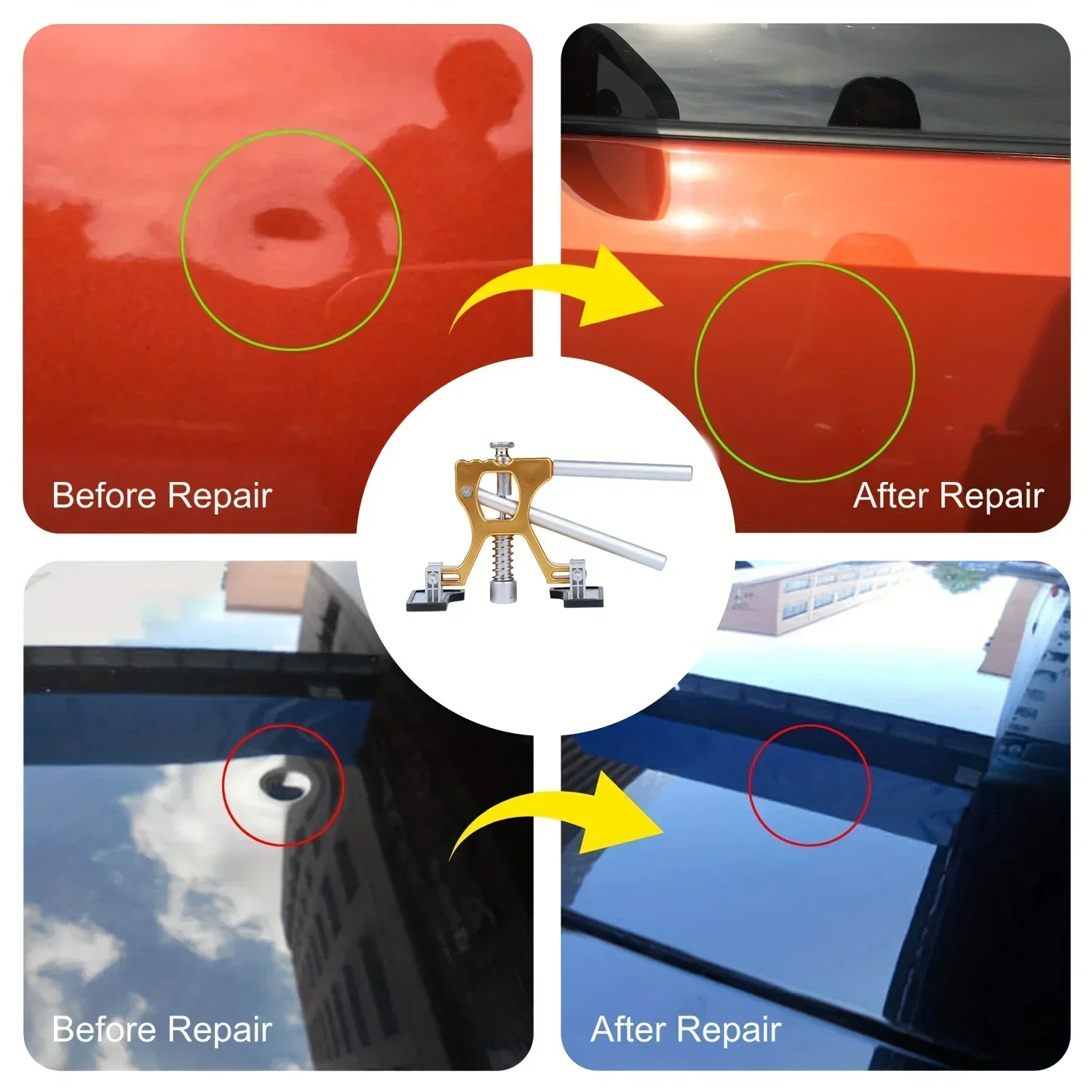 Комплект для ремонта вмятин на кузове автомобиля Съемник с золотым съемником