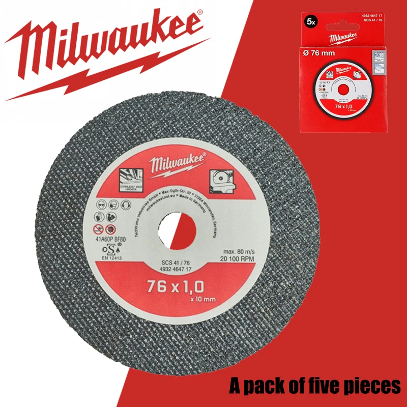 

Milwaukee 4932464717 SCS41 76x1 мм режущий диск Pro 5 шт., мягкая сталь, тонкий металл, аксессуары для электроинструментов