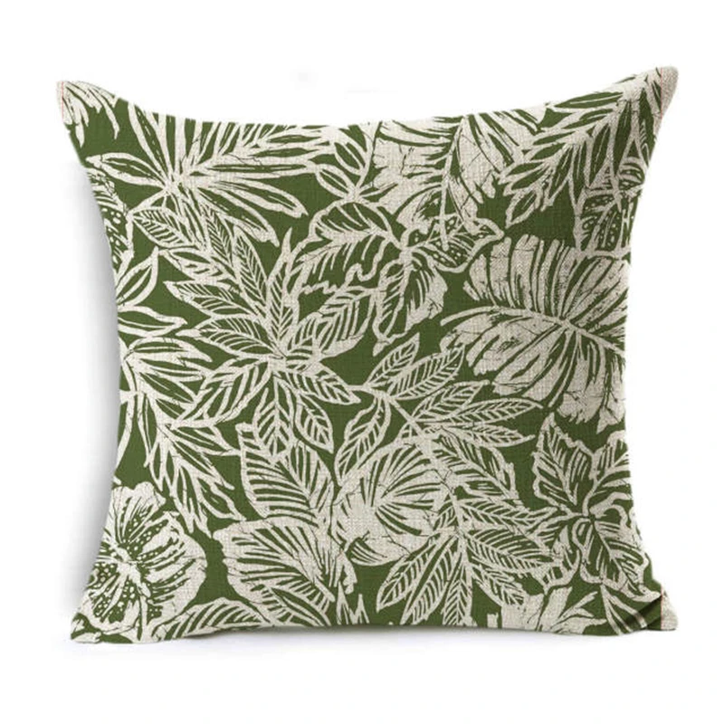 2022 геометрический зеленый чехол для подушки с художественным рисунком Льняной