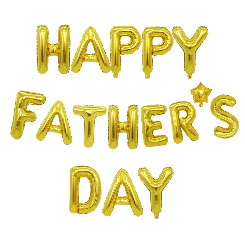 

Gold Silver Rose Gold Happy Father's Day Balloons Party Decorations Letter Foil Balloon Helium Globals Decor