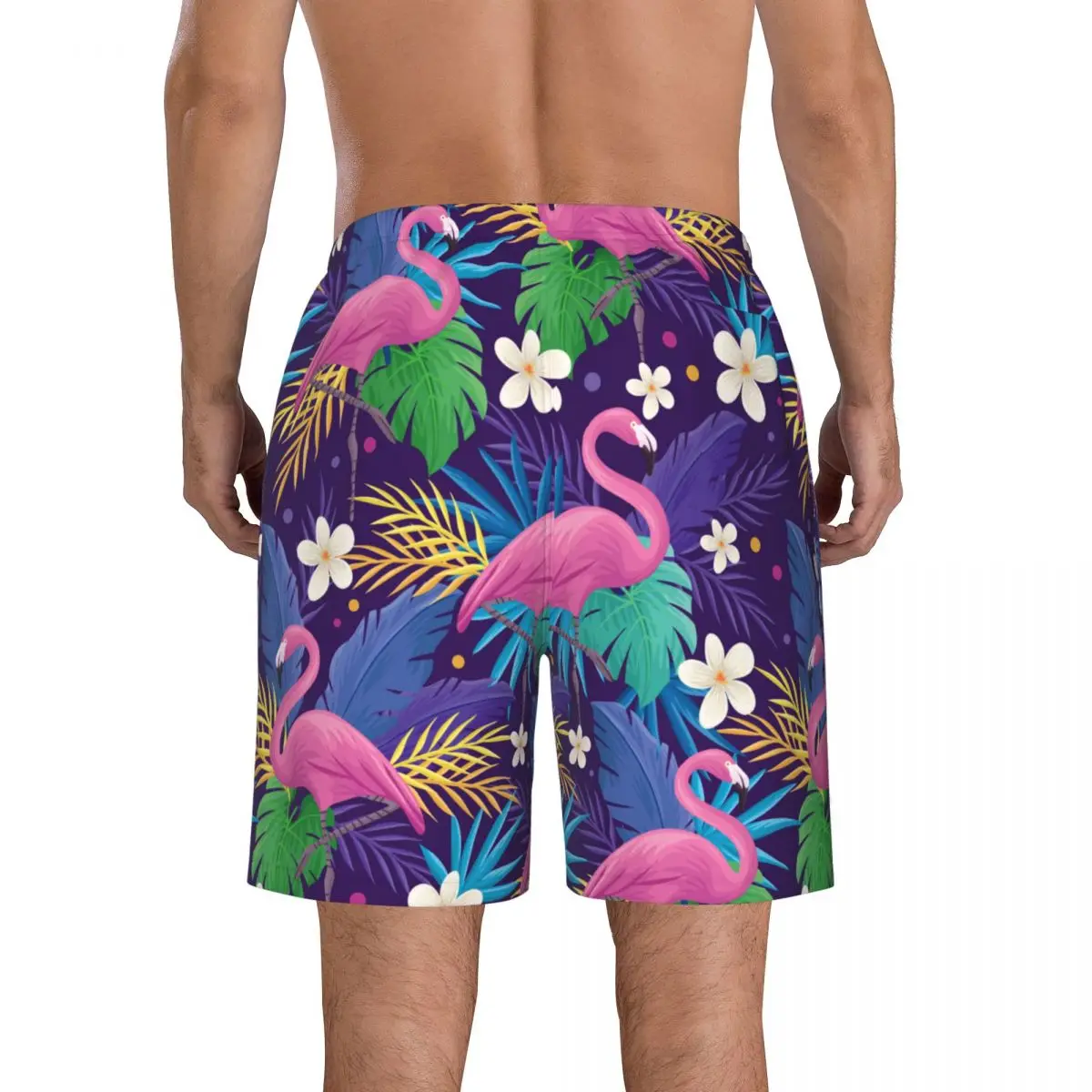 Быстросохнущие шорты для плавания красочные тропические фламинго купальник